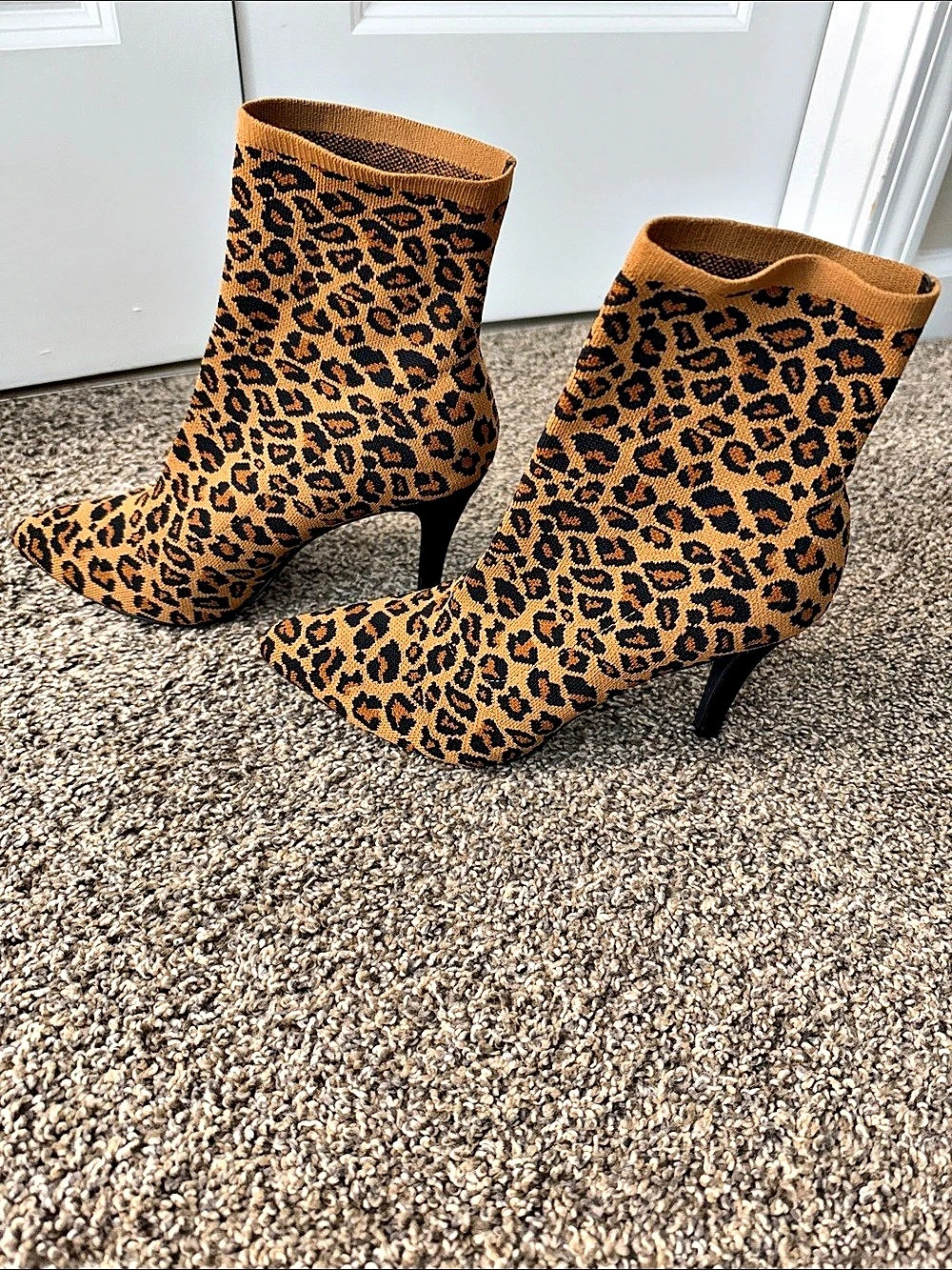 Cushionaire Gipsee Knit Dress Bootie Leopard Print Booties